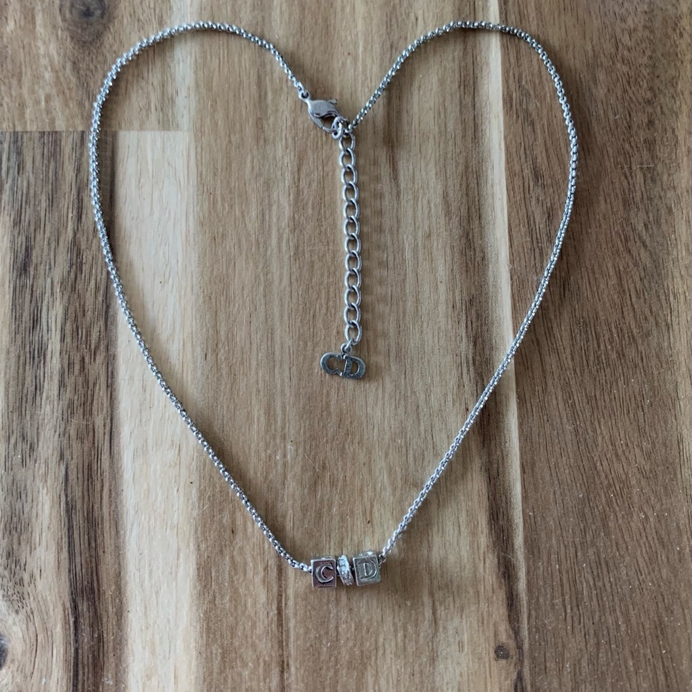 Authentic Christian Dior Cube CD necklace vintage jewelry